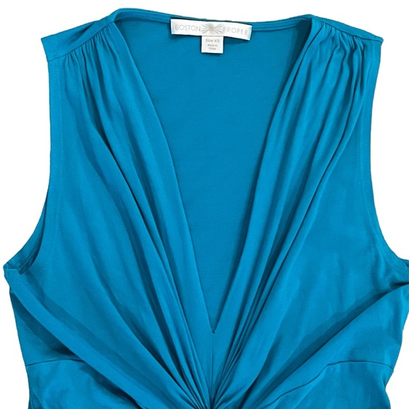 Boston Proper •Turquoise Knot Front Sleeveless Top - XS - Picture 3 of 7